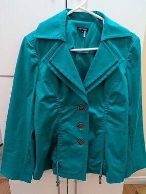 600 West Teal Single-Breasted Tailored Women's Blazer